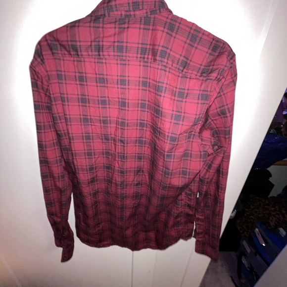 Michael Kors red and black plaid button down - Picture 5 of 5